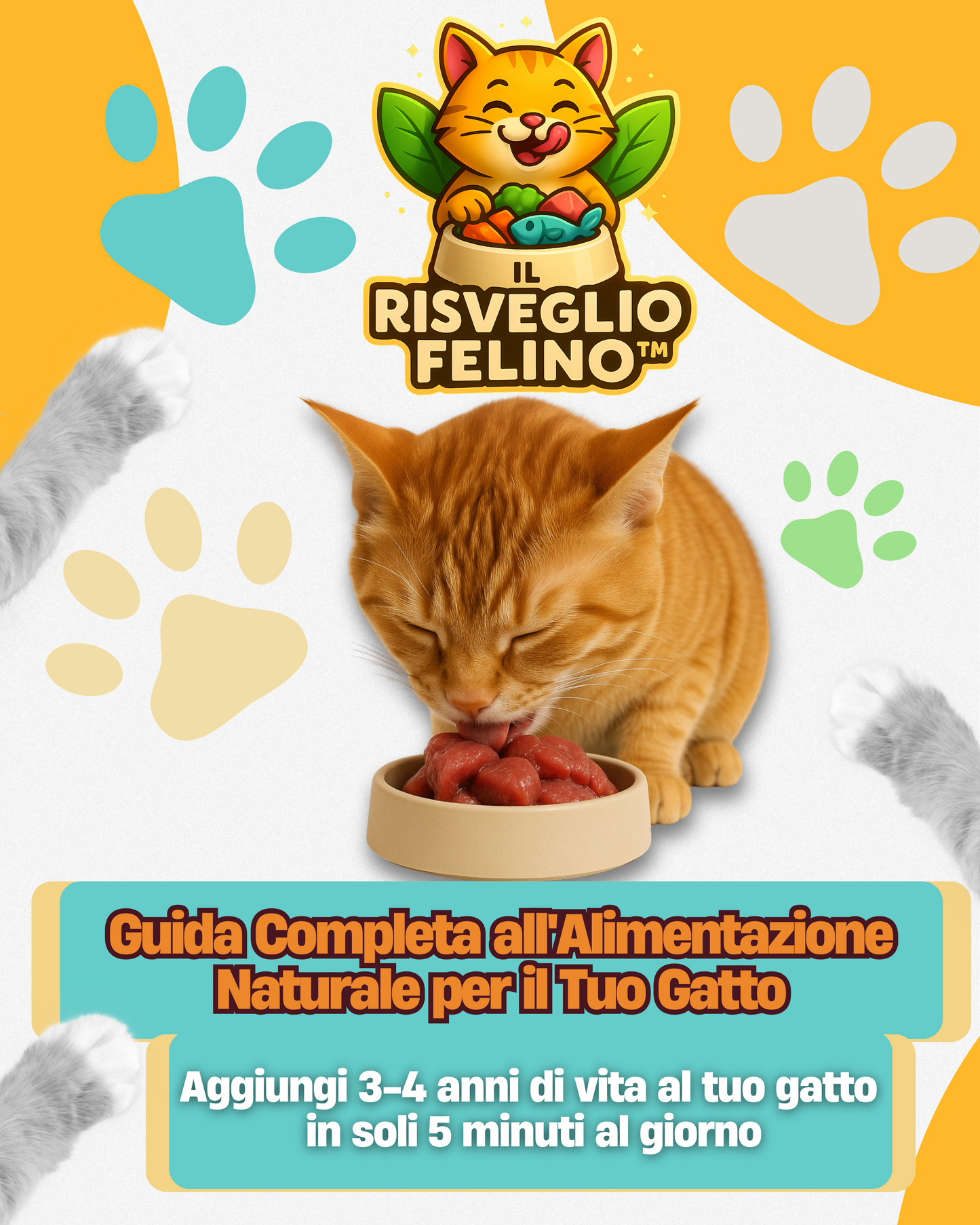 Il Risveglio Felino™ – Guida alla Dieta Naturale per Allungare la Vita del Tuo Gatto
